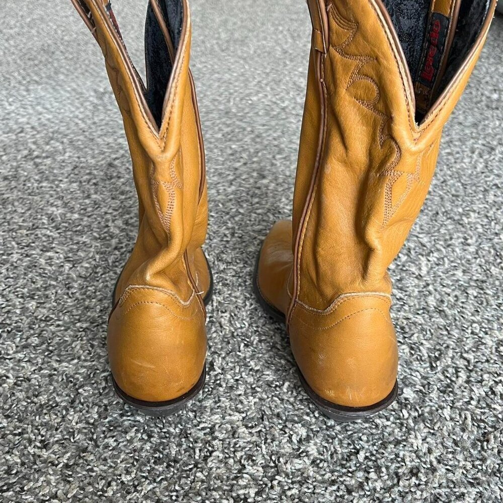 Tan Leather Laredo Cowboy Boots Women 6M Western Country Barn Farming Equestrian - Picture 4 of 6